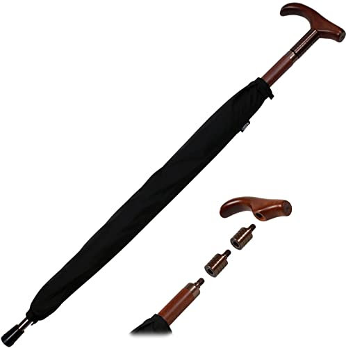 iX-brella Abat-Jour réglable en Hauteur avec poignée en Bois, Noir