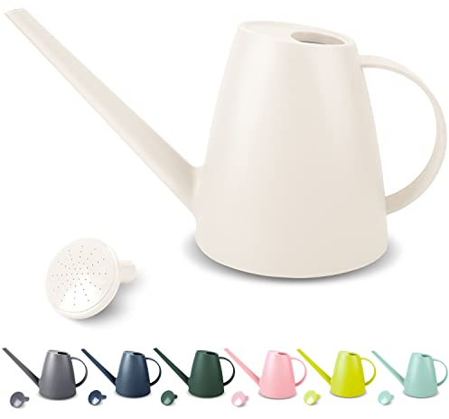 Watering Can for Indoor Plants, Small Watering Cans for House Plant Garden Flower, Long Spout Water Can for Outdoor Watering Plants 1. 8L 1/2 Gallon (White)