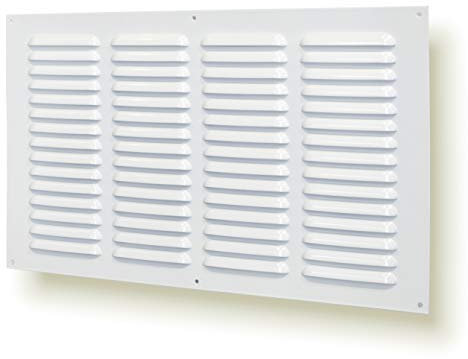 40 x 25 cm, griglia di ventilazione con rete di protezione dagli insetti, griglia in metallo, ventilazione (40 x 25 cm, colore bianco)