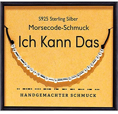 Suyi Inspirierendes Morsecode-Armband Für Frauen Mädchen 925 Sterling Silber Perlen Armbänder Für Freund Tochter Freundin Frau Mitarbeiterin