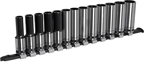Sealey AK7995 13pc 1/2 Sq Drive Deep Socket Set - Black Series