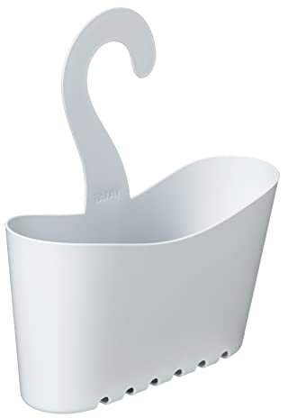Tatay Portaoggetti da Doccia Plastica, Polipropilene, Cestino Multifunzionale, Bianco, Dimensioni: 25 x 9 x 28 cm