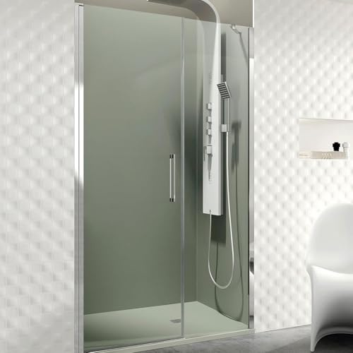 Paroi de douche, fixes et rabattables combinables OPEN COMBI E | Verre trempé anticalcaire de 6 mm | Hauteur 195 cm | Profilerie aluminium (30+65/93,6-98,6 cm)