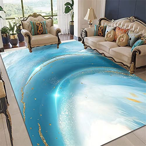 RUGMRZ Area Rug Terrasse Teppich Flokati Waschbar Minimalist ische grau-Blaue Schlafzimmer teppiche können angepasst Werden Deko Für Zimmer 170 x 240 cm