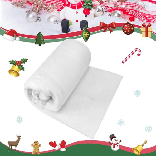 REFORUNG Weihnachten Schneedecken Set Künstliche Schneedecke Gefälschte Weiße Flauschige Kunstschnee-Decke Dicke Künstliche Schneematte für Weihnachten Dorf Hintergrund Dekorationen (200 x150CM)