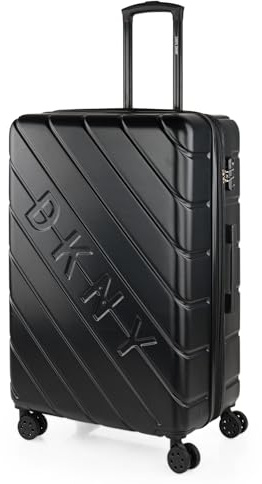 DKNY - Koffer Groß, Koffer Mit Rollen Für Komfortable Reisen Mit Stabiler Bauweise, Modernem Design Und Sicherem Transport Mit TSA-Schloss Erweiterbares Volumen., Schwarz
