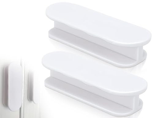 KAPSING Balkontürgriff Selbstklebende, Türknauf Türgriff, Kunststoff Schrankgriffe Möbelgriff, terassentür griff, balkon schrank außen griff (2, Weiß)