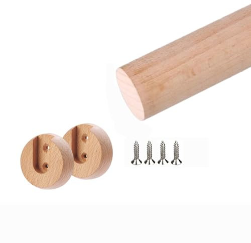 1 Stück Garderoben-Stange der Kleiderbügel Stabile Kleiderbügelstange Rund Kleiderstange Schrank mit Schrankrohrlager Set 50-150cm (Color : D3cm/1.18IN, Size : L 100cm/39.3In)
