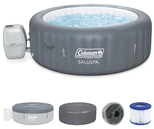 Coleman Palm Springs 4 to 6 Person EnergySense Smart AirJet Plus Inflatable Hot Tub Outdoor Spa with 140 AirJets and Insulated Cover