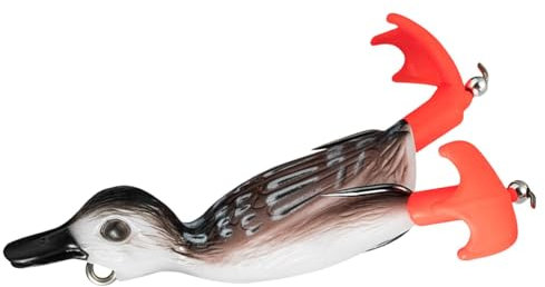 -Entenköder, Entenköder mit weichem Körper - Süßwasser-Salzwasser-Angelköder - -Enten-Topwater-Angelköder mit spritzenden Füßen für Barschforellen-Crappie