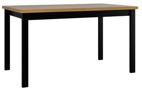 Mirjan24 Tisch für Esszimmer Awrolt II, Rechteckiger Esstisch, Ausziehbarer Tisch für Küche, L:140-180 x H:78 x B:80 cm, Küchentisch, Esszimmertisch (Grandson Eiche/Schwarz)