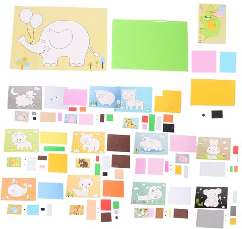 MUSISALY 12blätter Eva Tierpuzzle Sticker Junge Mädchen Diy Bastelset Kreatives Lernspielzeug Hand-augen-koordination Und Logischem Denken Für Jungen Und Mädchen