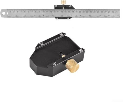 Clever gestaltetes Holz-Messwerkzeug mit verstellbaren Blöcken und einfachen Aufbewahrungsmöglichkeiten (schwarz)