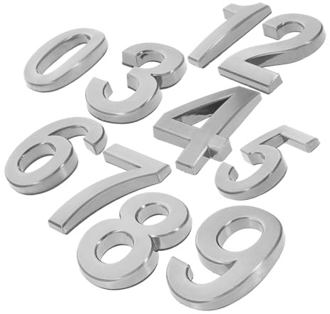 GETAJGHSD 10pcs Self Adhesive House Numbers Peel and Stick Address Plaques for outside Door Stickers Grey Modern House Numbers for Front Door