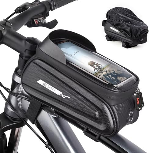 ROTTO Fahrrad Rahmentasche Oberrohrtasche Handytasche auf Oberrohr Hartschalenkoffer Empfindlicher Touchscreen