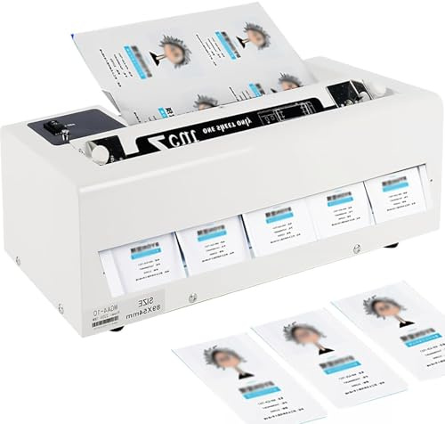 Automatic Business Card Cutter, Electric Business Card Cutting Machine, Business Card Paper Cutter Binding Machine, Adjustable Margin 9-12mm, Cutting 30 Pieces/min, 350g Business Card Cutter