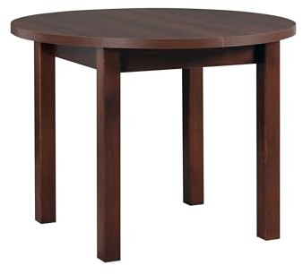 LeafDesign Runder Esstisch, Klappbarer Tisch mit Zwei Einsätzen (2x40cm), Tisch für 4-8 Personen, Made in EU, „Poli 4“ (100/180x100x76)