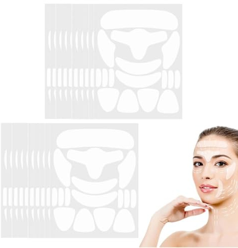 Parches Antiarrugas 320 Piezas Facial Patches Parches de Antiarrugas transparente la frente Cara barbilla boca ojos，tiras triangulares，eliminar las Líneas Finas las arrugas&líneas de patas de gallo