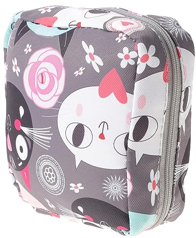TOBBOMEY Bolsa Para Compresas Menstruales Portátil 1 Pieza Diseño De Dibujos Animados Ligera Para Viajes Bolsa Organizadora Periodo Femenino Color Marino Adecuado Para Adolescentes y Niñas