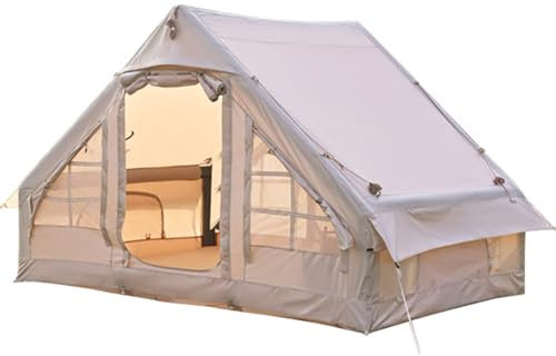 4-6 Person Luft Zelt Aufblasbare Camping Zelte 4-Jahreszeiten Oxford Cabin Zelt mit Mesh-Schornsteinfenster, Einfache Einrichtung Wasserdichte Jurte Zelte im Freien für Erwachsene, SAGESWA, a, Man