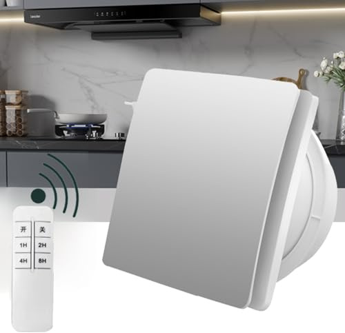 Vcyex Exhaust Fan，Badlüfter Mit Timer-Fernbedienung/Rückschlagventil，abluftventilator Küche，Leiser Fensterlüfter，wandlüfter 100mm/150mmWhite,4IN
