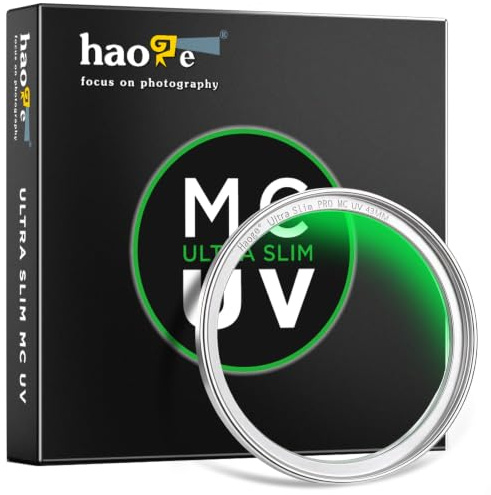 Haoge 43mm MC UV Filter Lens Protection for Leica Voigtlander 40mm 35mm f1.4 Camera Lens Optical Glass Ultra Slim 18 Multi-Layer Coatings Silver
