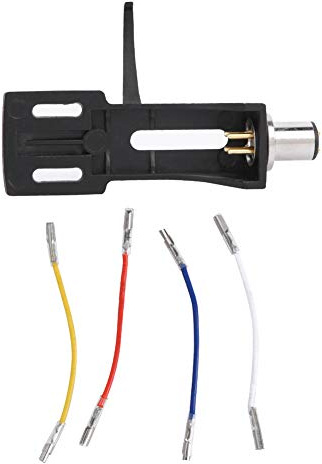 Walfront Soporte de Montaje Universal para Gramófono de Metal Negro con 4 Cables Conductores para Fonógrafo Tocadiscos DJ