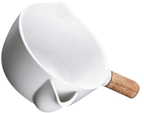 NUOBESTY Bol de Séparation Huile et Soupe Blanche Taille L avec Filtre Bol de Cuisine Antidérapant pour Maison et Restaurant Outil Pratique pour Séparer la Graisse et Rendre les Plats Plus