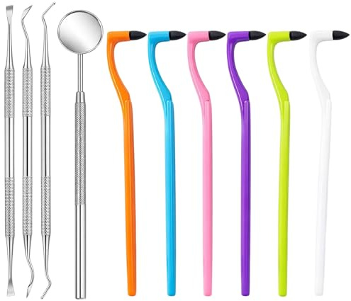 Zahnsteinentferner 10-teilig, Professionelles Zahnreinigungsset mit Zahnpolierer und Zahnstein Set, Effektive Zahnstein Entfernung für Zahnpflege und Zahnreinigung Zwischenräume, Inklusive 6 Zahnwerkz
