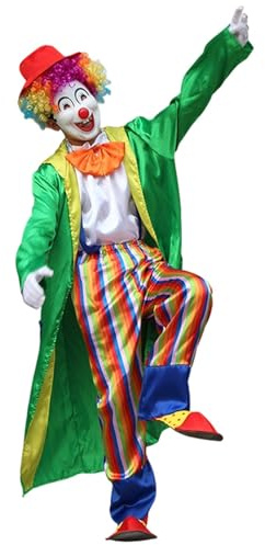 Herrenkostüm Clown | Kostüm + Nase & Schlapphut Mit Filzblume | Harlekin Fasching