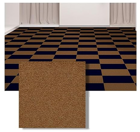 XLIHAWY Empalme Losetas Alfombra, Autoadhesivas Cuadradas Alfombra, Adhesivas Al Suelo Losetas Alfombra para Cocina Sala Estar Sótano Almohadilla Antideslizante(F,11.8x11.8in/18pcs)