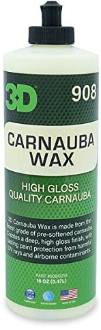 3D Products Carnauba | Professionnel Auto Wax Wet and Polished Effect | Cire Anti-Rayures pour Voitures métalliques, Blanches ou Noires | Aucun Produit Chimique nocif