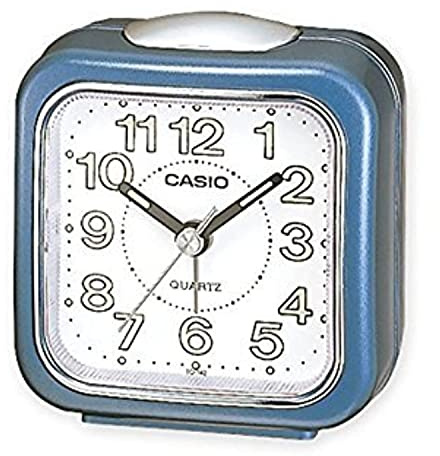 Casio #TQ-142-2 Table Top Travel with Light Alarm Clock Blue
