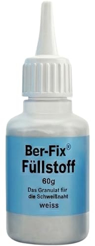Ber-Fix Füllstoff Granulat weiß 30g Schweißnaht Nachschub | Füllstoff CA-Granulat; Inhalt: 60g+Füllstoff; für Reparaturnaht und Materialaufbau; Einzelartikel.