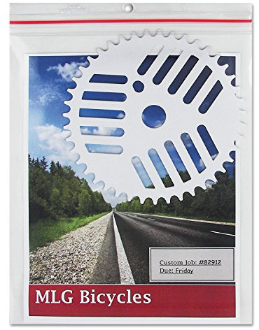 C-Line 82912 Industrial Zipper Seal Shop Ticket Holders, Vinyl, Clear, 55-Inch, 9 x 12, 15/BX