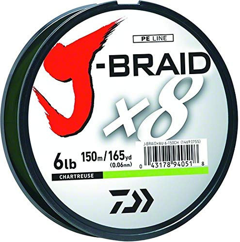 Daiwa J-BRAIDX8, Filler Spool, Chartreuse, Mono 15lb-150CH