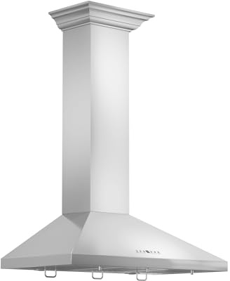 Z Line KL2CRN-30 Z Line 400 CFM Wall Mount Range Hood with Crown Molding, 30, Stainless Steel