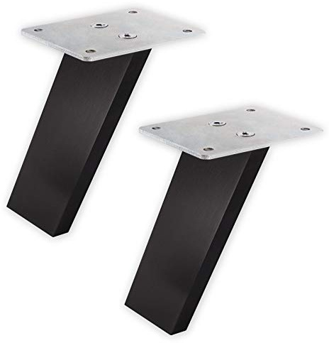 SOTECH 1 Paar Barkonsolen Counter Alu schwarz eloxiert 178 mm schräg 60° | fein geschliffen Thekenkonsole Tresenfuß Bar-Konsole - Design trifft auf Funktion