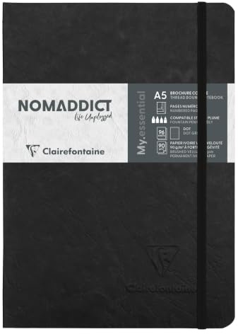 Clairefontaine 793431C Heft Nomaddict My Essentials A5 96 Blatt dot Schwarz