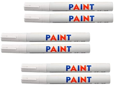 6x Stück WEIß Reifen Stift Reifenmarker Auto, Motorrad, Fahrradreifen Reifenmarkierungsstift Reifenstift Marker Stift Beschriftung