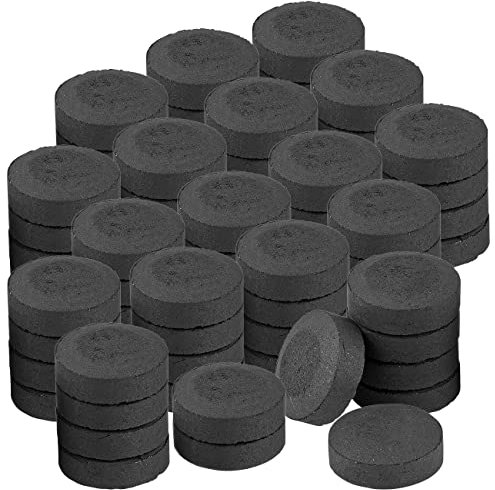 Duvence Räucherkohle: Selbstentzündende Shisha-Kohle, 10 Rollen mit je 10 Briketts, 750 g (Shishakohle, Shishakohle-Brikett, Grillanzünder)