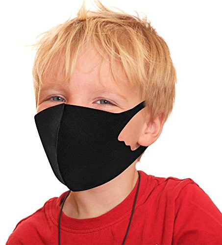 Generise ansiktsmasker för barn x 8 ansiktsmasker tvättbara brittiska lager - polyuretan andningsbar tvättbar ansiktsmask - unisex (svart)