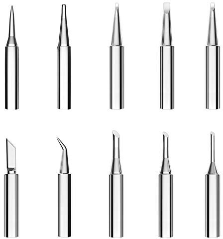 YunBey 10 Stücke Lötkolbenspitze Lötspitze Beschichtet aus Kupfer Vergoldet Nickel-Eisen für Lötkolben 900M-T Serie für Hakko Quick Yihua ABF Lötstation