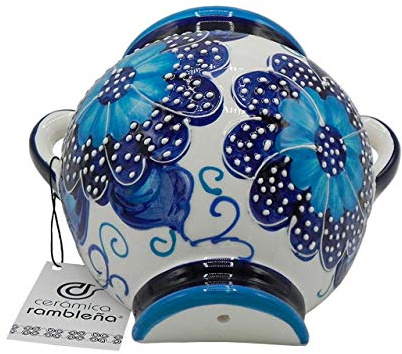 CERÁMICA RAMBLEÑA | Hängetopf | Hängender Tontopf | Wandtopf | Modell 08 | 100% handdekoriert | 24x24x16 cm