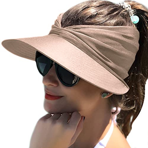 Baynetin Visera Mujer, Anti UV Gorra, Plegable Sombrero De Playa, Deportiva Protección UV, Duplica Protección de Piel, Sombrero de Sol para Juego, Deportivas para Exteriores (Rosa)
