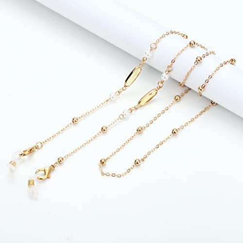 Brillenkette Trendige Goldene Sonnenbrillenkette Für Frauen Kristallperlen Anhänger Brillenketten Anti-Drop Lanyard Halskette Brillenschmuck 02