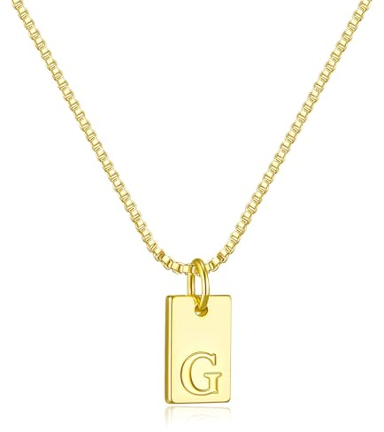 Initial Necklaces for Women 14K Gold Plated Letter Necklace Dainty Name Pendant Necklace Personalized Christmas Gifts for Women Trendy Gold Jewelry