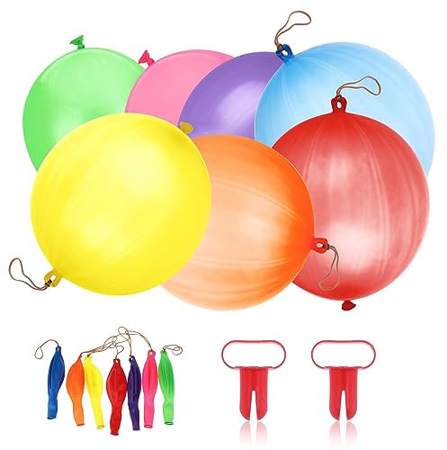 30 Stück Punch Luftballons 40 cm Robuste Perforierte Ballons, Punch-Ballons für Kinder, Sortierte Farben Stanzballons mit 2 Knotern, für Geburtstag Spiel Partyzubehör