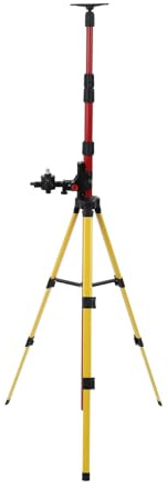 Professional Nivellierstativ, Aluminium-Teleskop-Stativ mit Verstellbarer Basis für Rotationslaser, Baulaser, Nivellier, 114-388cm