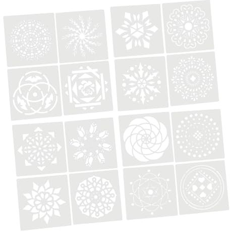 Lurrose Innovatives 16-teiliges Mandala-vorlagenset Vielseitig Einsetzbar Für Wandkunstprojekte Auf Holz Stoff Und Metall